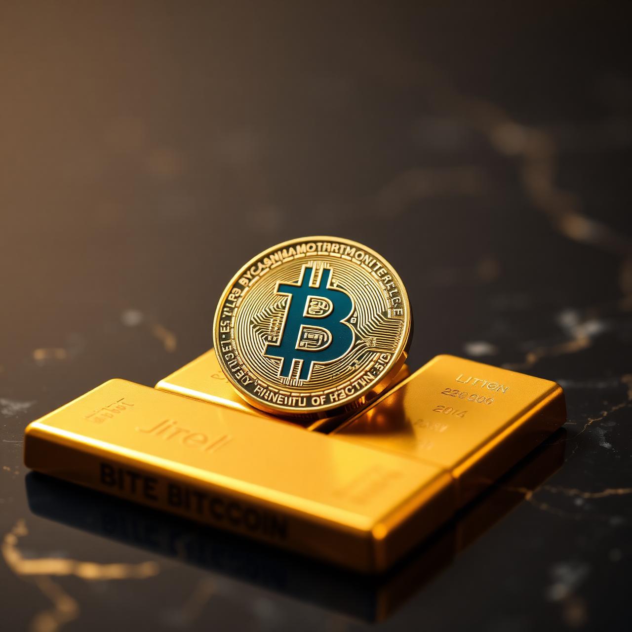 Gold and digital assets representing diversified investing